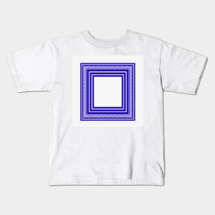 Blue Lines Geometric Abstract Pattern Kids T-Shirt